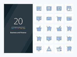 20 Finance Blue Color icon for presentation vector