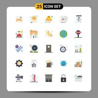 Flat Color Pack of 25 Universal Symbols of lock file labour scale design Editable Vector Design Elements