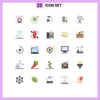 Pictogram Set of 25 Simple Flat Colors of coffee search setting file tablet Editable Vector Design Elements