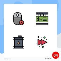 Pictogram Set of 4 Simple Filledline Flat Colors of computers barrel hardware tag finance Editable Vector Design Elements