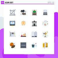 Group of 16 Modern Flat Colors Set for error imac closing test device computer Editable Pack of Creative Vector Design Elements