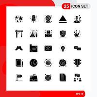 Pack of 25 Modern Solid Glyphs Signs and Symbols for Web Print Media such as bulb game location golfing golf Editable Vector Design Elements