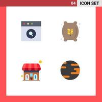 Modern Set of 4 Flat Icons Pictograph of app wc flour food globe Editable Vector Design Elements