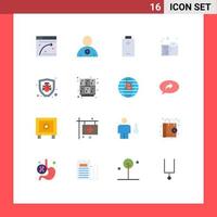 Modern Set of 16 Flat Colors and symbols such as learn protection electric bug tissue paper Editable Pack of Creative Vector Design Elements