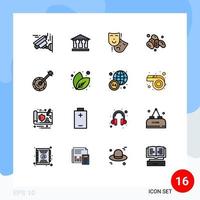 conjunto de 16 iconos de interfaz de usuario modernos símbolos signos para instrumentos de sonido persona banjo santo elementos de diseño de vectores creativos editables