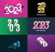 Big Set of 2023 Happy New Year logo text design 2023 number design template vector