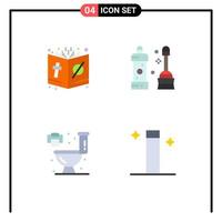 Set of 4 Vector Flat Icons on Grid for bible home halloween cleaner toilet Editable Vector Design Elements