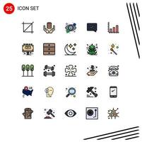 Mobile Interface Filled line Flat Color Set of 25 Pictograms of business success search speech approve Editable Vector Design Elements