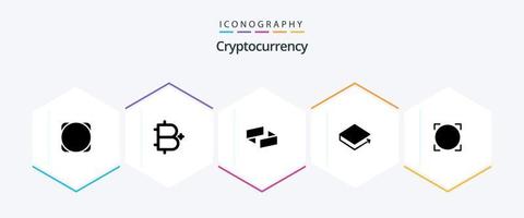 Cryptocurrency 25 Glyph icon pack including coin . crypto currency. coin . crypto . ubiq vector