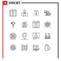 16 Thematic Vector Outlines and Editable Symbols of e search search hand drill play gaming Editable Vector Design Elements