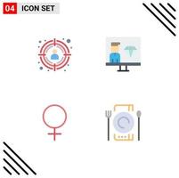 Pack of 4 creative Flat Icons of seo gender coding programmer cafe Editable Vector Design Elements