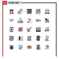 Set of 25 Modern UI Icons Symbols Signs for report page copying high interior Editable Vector Design Elements