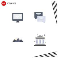 4 Thematic Vector Flat Icons and Editable Symbols of computer landscape imac education mountain Editable Vector Design Elements