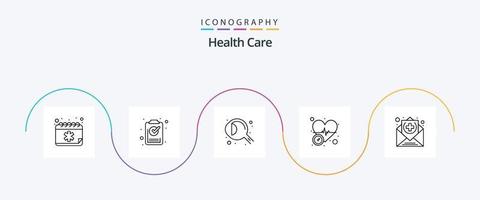 Health Care Line 5 Icon Pack Including letter. cornea. pressure. blood vector