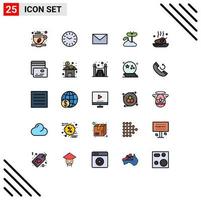 conjunto de 25 iconos modernos de ui símbolos signos para comida cena correo pollo madurez elementos de diseño vectorial editables vector