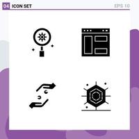 Editable Vector Line Pack of Simple Solid Glyphs of search faith setting webpage help Editable Vector Design Elements