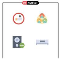 4 Thematic Vector Flat Icons and Editable Symbols of biology devices science clone hardware Editable Vector Design Elements