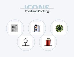 paquete de iconos llenos de línea de alimentos 5 diseño de iconos. alimento. y. bebida. alimento. bebida vector