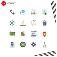 User Interface Pack of 16 Basic Flat Colors of web network fund refresh trade Editable Pack of Creative Vector Design Elements