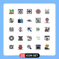 25 iconos creativos signos y símbolos modernos de la hoja de navegación de la página de ubicación del mar elementos de diseño vectorial editables vector