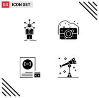 paquete de iconos vectoriales de stock de 4 signos y símbolos de línea para la personalidad de la aplicación de desarrollo antiguo desarrollar elementos de diseño vectorial editables vector