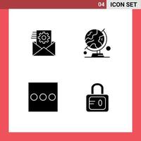 Universal Icon Symbols Group of Modern Solid Glyphs of data list integration map lock Editable Vector Design Elements
