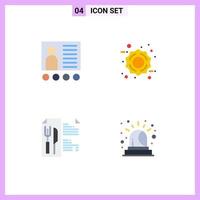 Flat Icon Pack of 4 Universal Symbols of blackboard menu presentation friday alarm Editable Vector Design Elements