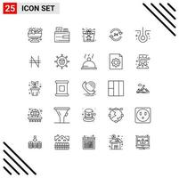 grupo de símbolos de iconos universales de 25 líneas modernas de servicio no regalo hotel sorpresa elementos de diseño vectorial editables vector