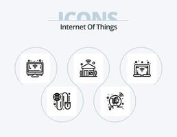 Internet Of Things Line Icon Pack 5 Icon Design. screen. cloud. iot. transfer. globe vector