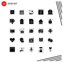 25 iconos creativos, signos y símbolos modernos de eliminar la vigilancia de la clave de la cámara web, elementos de diseño vectorial editables incorrectos vector