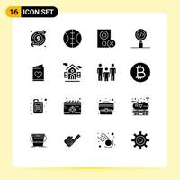Stock Vector Icon Pack of 16 Line Signs and Symbols for love search gadget programming coding Editable Vector Design Elements