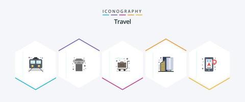 Travel 25 Flat icon pack including infrastructure. city. greek. business. case