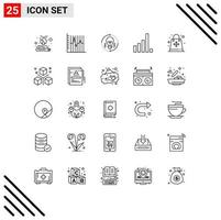 Universal Icon Symbols Group of 25 Modern Lines of bag phone recovery connection solution Editable Vector Design Elements