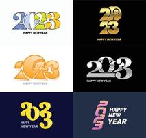 Big Set of 2023 Happy New Year logo text design 2023 number design template vector