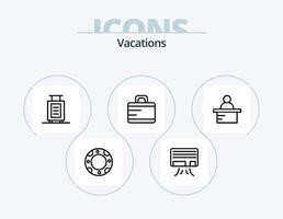 paquete de iconos de línea de vacaciones 5 diseño de iconos. . grupo. vista. ascensor. leva vector