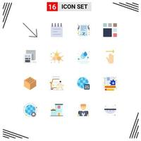 Group of 16 Modern Flat Colors Set for message file invoice document image Editable Pack of Creative Vector Design Elements