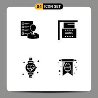paquete de iconos de vector de stock de signos y símbolos de línea para elementos de diseño de vector editables de hotel de currículum de empleado colgante de perfil