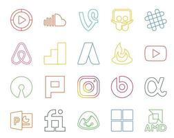 20 Social Media Icon Pack Including instagram open source chat video feedburner vector