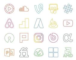 20 Social Media Icon Pack Including instagram open source chat video feedburner vector