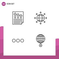 4 Creative Icons Modern Signs and Symbols of arrows chat page global massege Editable Vector Design Elements