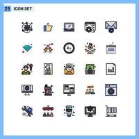 Set of 25 Modern UI Icons Symbols Signs for cloud api concept love api imac Editable Vector Design Elements