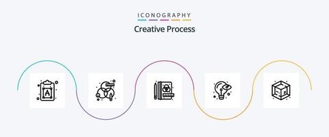 Creative Process Line 5 Icon Pack Including object. creative. creative. idea. process vector