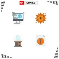 Flat Icon Pack of 4 Universal Symbols of information home website flower dresser Editable Vector Design Elements