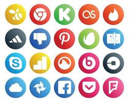 20 Social Media Icon Pack Including driver uber envato beats pill google analytics vector