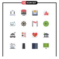 Set of 16 Commercial Flat Colors pack for computer office newsletter workstation cubes Editable Pack of Creative Vector Design Elements