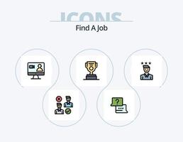 Find A Job Line Filled Icon Pack 5 Icon Design. computer. man. worker. job. business vector