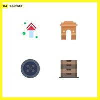 4 Universal Flat Icon Signs Symbols of arrow indian direction global temple Editable Vector Design Elements