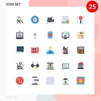25 Flat Color concept for Websites Mobile and Apps drive connected wireless computers film Editable Vector Design Elements