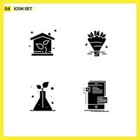 Set of Modern UI Icons Symbols Signs for eco flask property flowers frontend Editable Vector Design Elements