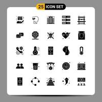 25 Thematic Vector Solid Glyphs and Editable Symbols of chair datacenter puzzle backup hospital Editable Vector Design Elements